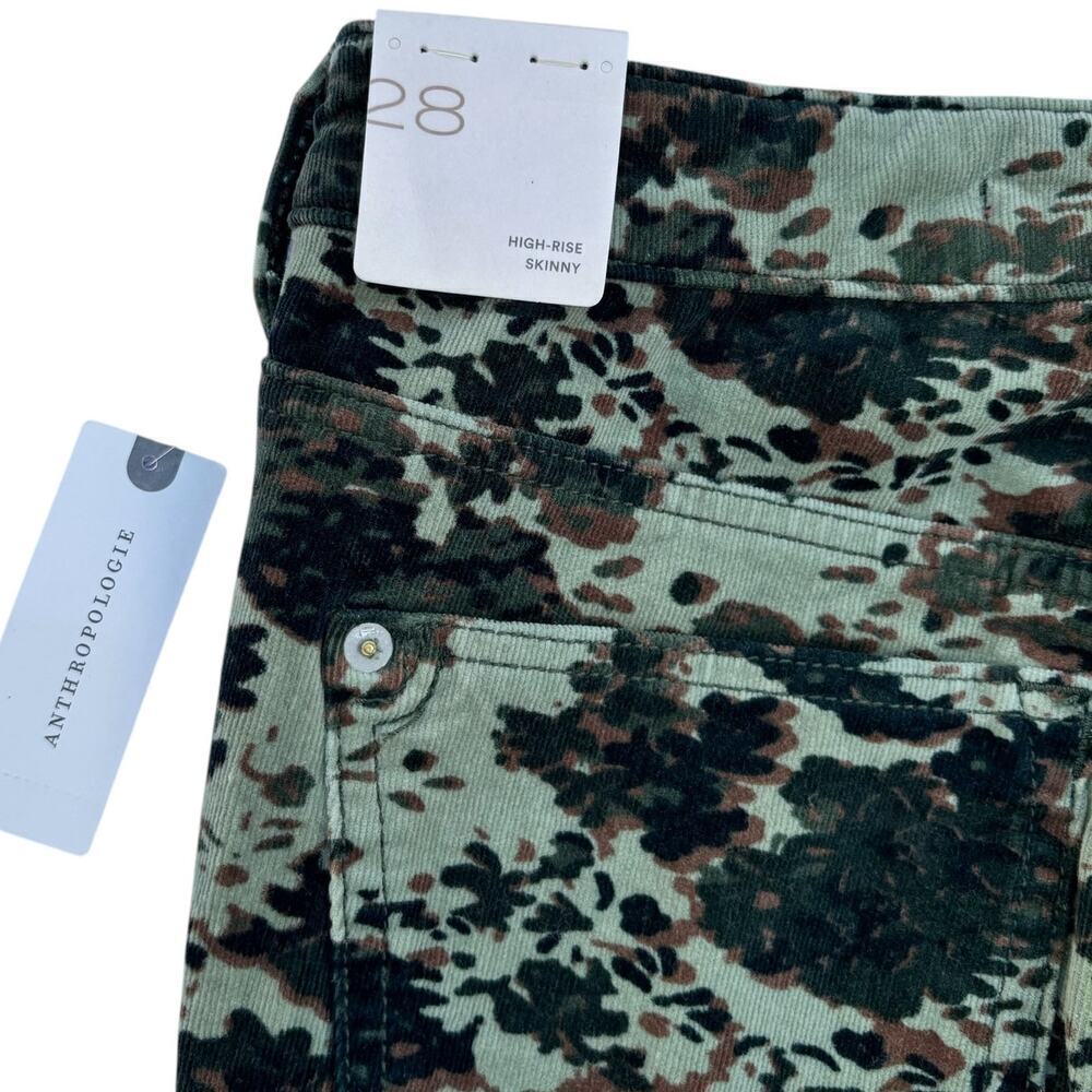 NWT Anthropologie Pilcro High Rise Camo Floral Corduroy Skinny Leg Pant Size 28 - Picture 6 of 8